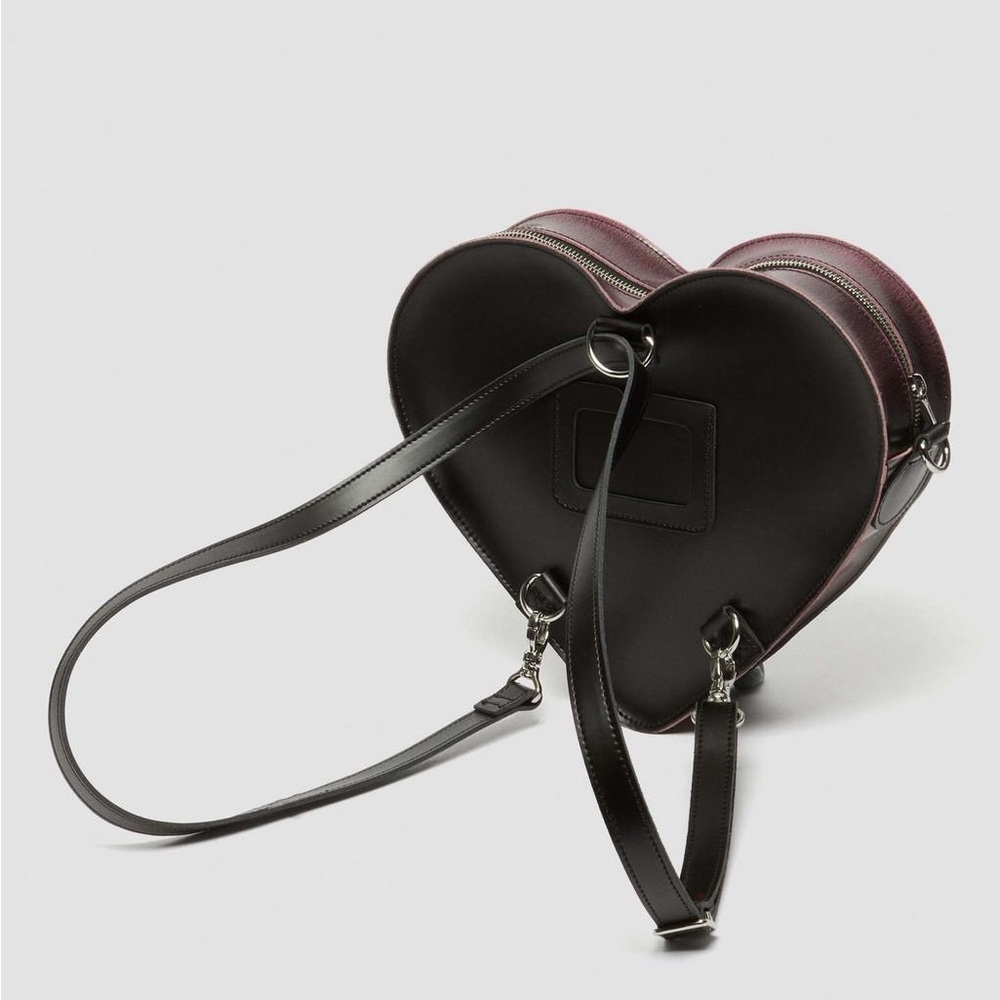 Dr. martens Heart Shaped Distressed Leather Backpack doc marten bag pink black - Picture 7 of 17